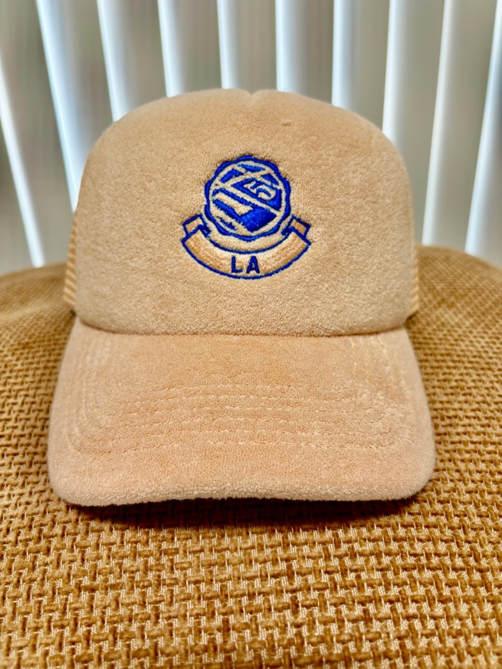 Free People Movement LA Dodgers Trucker Hat Snapback Soft Peach Embroidered - Picture 5 of 8